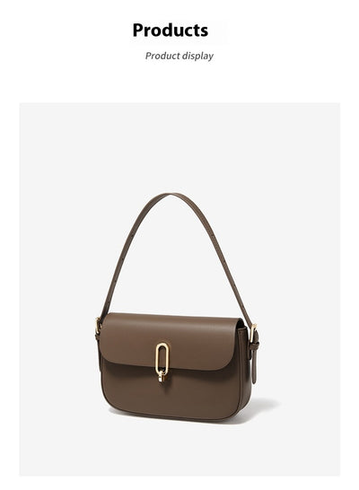 Bolsa Mensajero de Cuero Genuino Piel Vacuna Compartimentos Dobles - Image 6