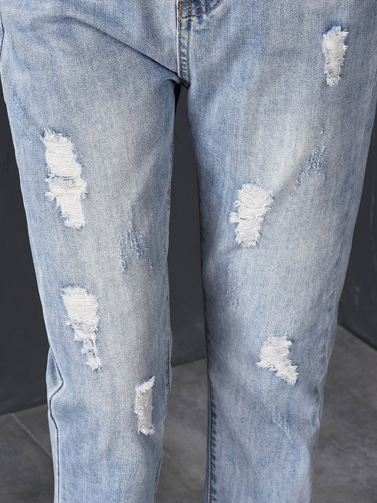 Pantalones Harem Cintura Alta con Rotos para Mujer - Image 11