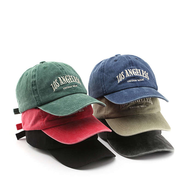 Gorra de Béisbol con Bordado de Letras Desgastadas