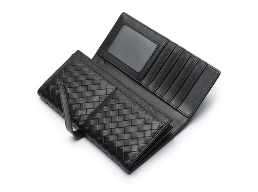 Billetera de Cuero Tejido Plegable Estilo Coreano - Image 5
