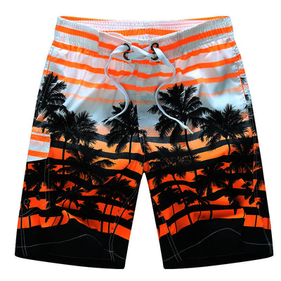 Shorts de Playa Holgados con Estampado de Palmeras y Rayas - Image 9