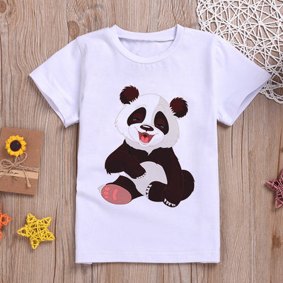 Playera Estampado Panda Manga Corta
