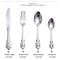 304 Stainless Steel Western Estilo Dorado Tableware Plateado 24 Piezas