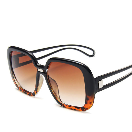 Large frame sunglasses with gradient purple lenses and a blue-to-clear fade on the bottom of the frame. - Image 3