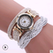 Reloj de moda para mujer con correa PU y detalles de diamantes retorcidos