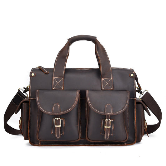Maletín Ejecutivo de Cuero para Hombre - Estilo Retro Portátil