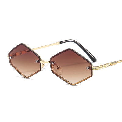 Gafas de Sol sin Marco con Protección UV y Diseño Geométrico Diamante - Image 4