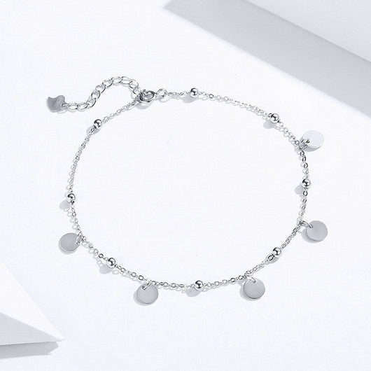 Pulsera de Tobillo Plata 925 Chapada en Oro Blanco - Image 12