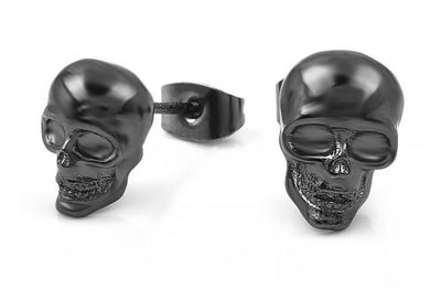Aretes Calavera Punk Rock para Hombre y Mujer - Pequeños Studs de Plata - Image 5