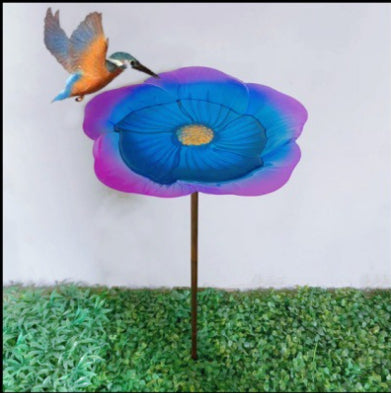 Comedero para Pájaros con Gancho de Oveja y Flores de Metal - Image 3
