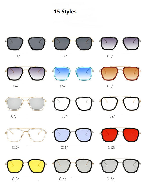 Gafas de Sol Cuadradas Metal para Hombre - Estilo Moderno Iron