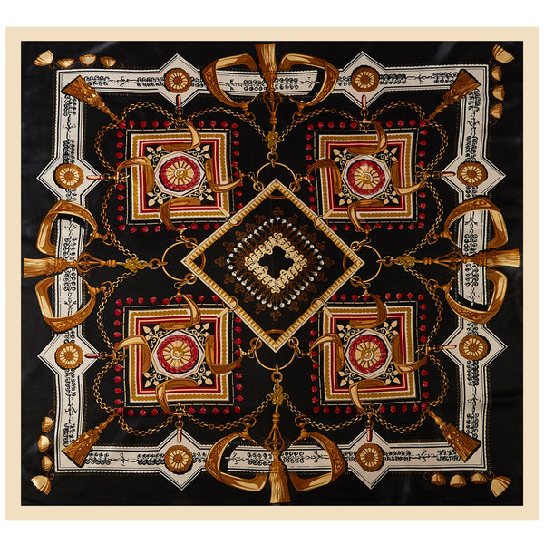 Pañuelo Cuadrado para Mujer con Cadena de Borlas - Image 12