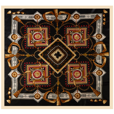 Pañuelo Cuadrado para Mujer con Cadena de Borlas - Image 12
