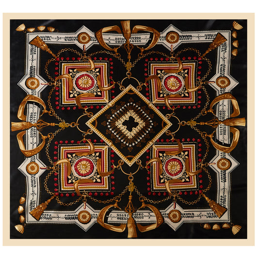 Pañuelo Cuadrado para Mujer con Cadena de Borlas - Image 12