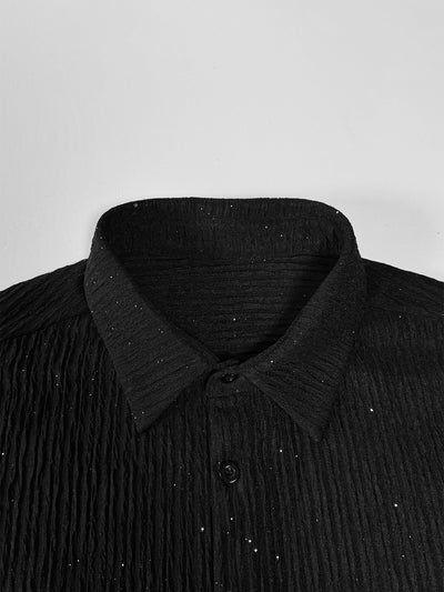 Conjunto de Camisa Brillante y Pantalón Corto para Hombre - Image 12