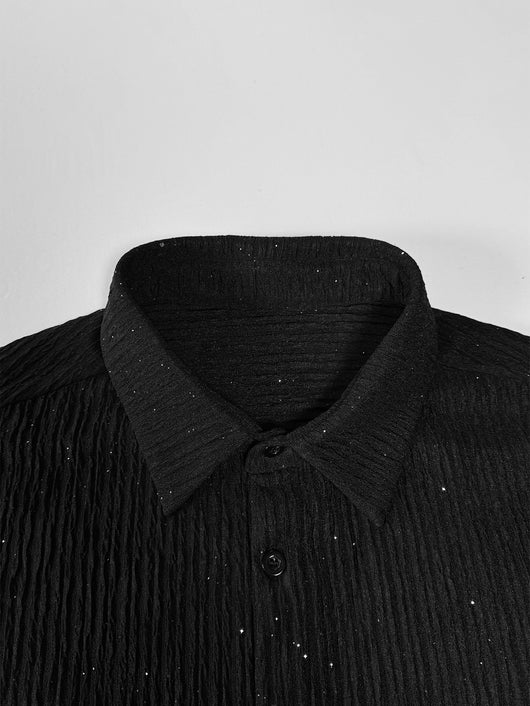 Conjunto de Camisa Brillante y Pantalón Corto para Hombre - Image 12
