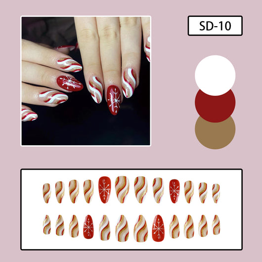 Esmalte de Uñas Profesional con Detalles Dorados y Lunares Plateados - Image 13