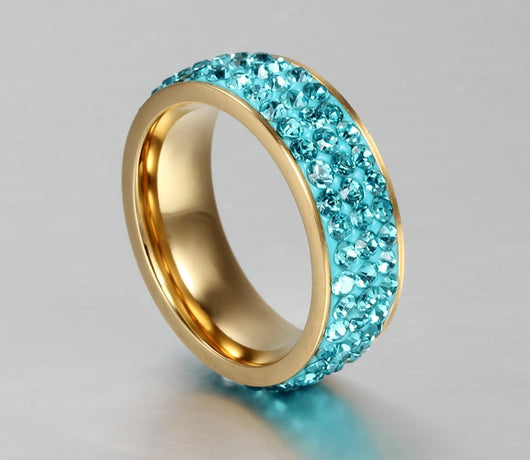 Anillo de Acero Titanio con Diamantes Brillantes - Joya Premium Full Diamond - Image 5