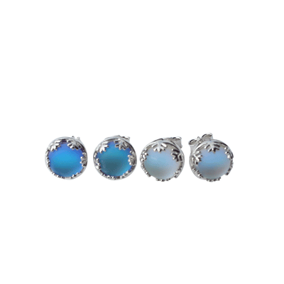 Aretes de Piedra Lunar Natural en Plata Esterlina 925