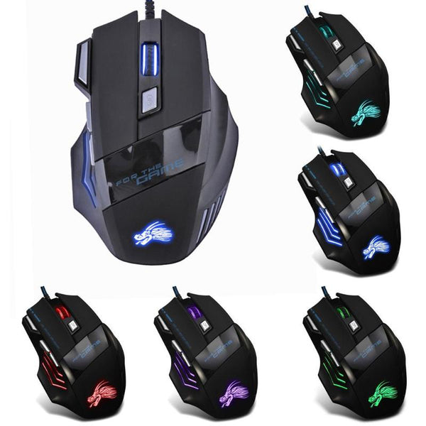 Ratón Gaming Óptico 5500DPI con Retroiluminación LED 7 Colores - 7 Botones Programables