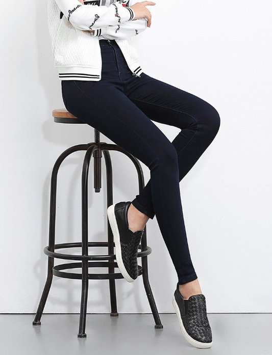 Jeans Skinny Cintura Alta Elástica Talla Grande Mujer - Pantalón Lápiz Ajustado - Image 2