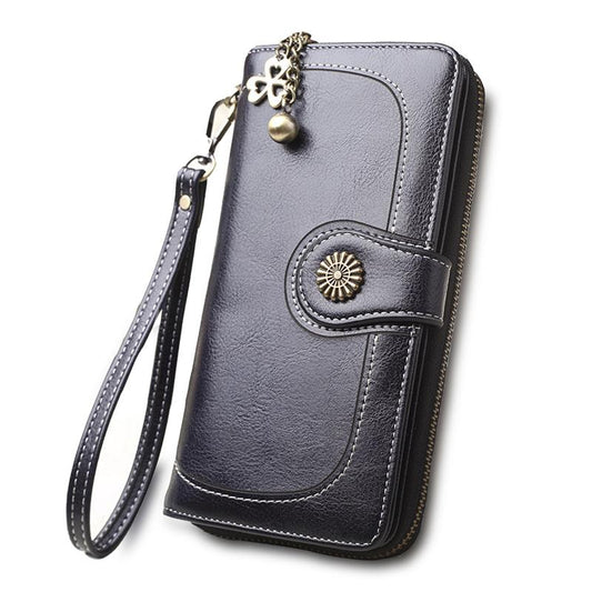 Billetera Larga de Cuero Dividido para Mujer - Image 2
