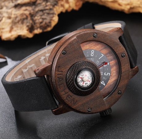 Reloj Deportivo con Brújula y Madera - Multifunción para Aventureros - Image 2