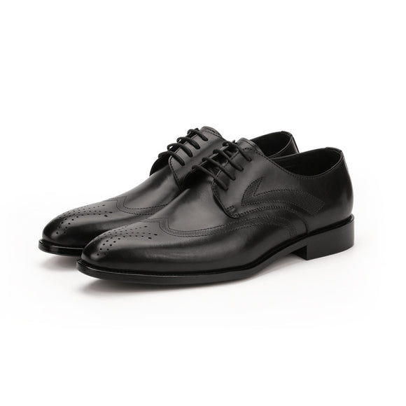 Zapatos de Cuero para Hombre con Punta Afilada y Tallado Artesanal