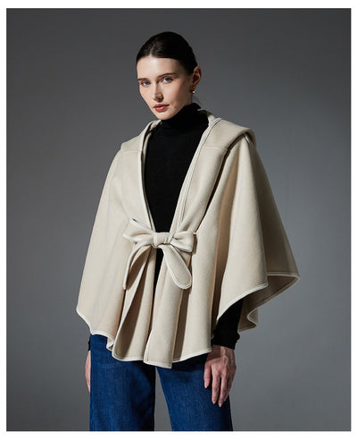 Poncho Capa Hoodie Reversible de Lana Premium Doble Faz - Image 7
