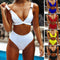 Bikini Sexy de Color Sólido para Mujer