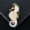 Broche de Caballito de Mar en Perla y Diamantes de Lujo