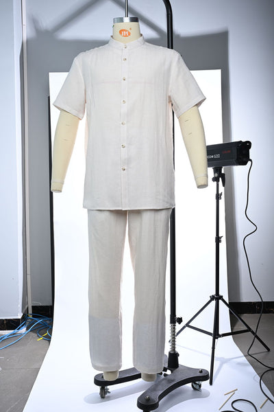 Conjunto Ejecutivo: Camisa Cuello Alto Transpirable y Pantalón Holgado - Image 18