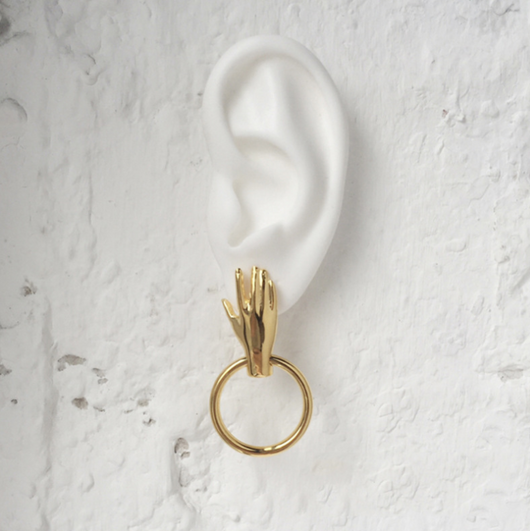 Aretes de Palma Dorados - Plata 925 con Baño de Oro 18K - Image 3