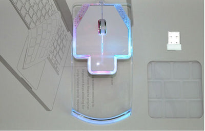 Ratón Inalámbrico Ultrafino Transparente 2.4GHz con Luz Luminosa para PC y Laptop - Image 8