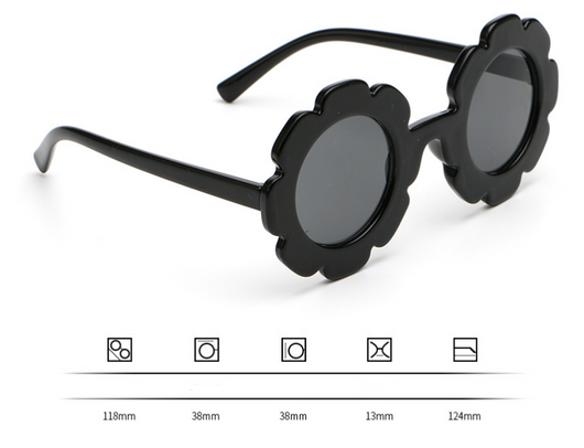 Gafas de sol infantiles marco redondo con flores - Diseño personalizado para niñas - Image 2