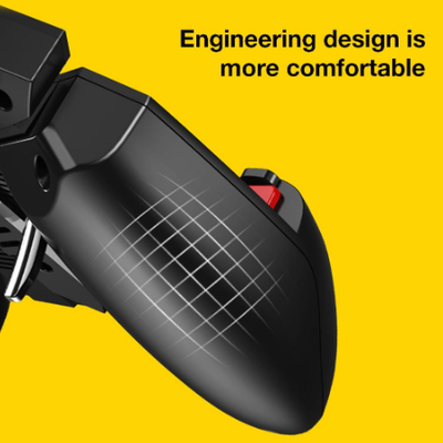 MÉMO AK77 black mobile game controller with integrated cooling fan and four silver trigger buttons. - Image 6