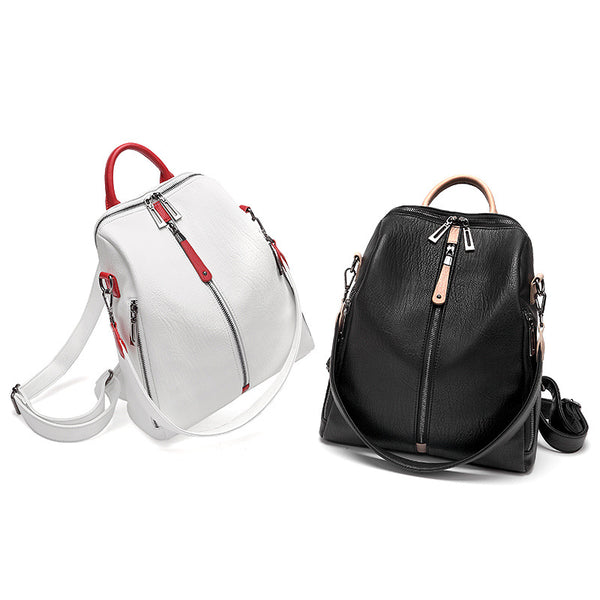 Mochila de Cuero Suave Antirrobo con Estilo Aventurero