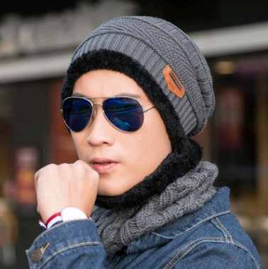 Gorro de Lana Tejida con Bufanda Cruzada Cuello Cálido - Image 3