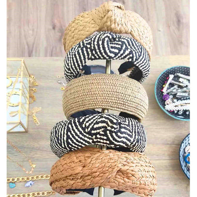 Diadema de Rafia Tejida a Mano - Natural y Elegante