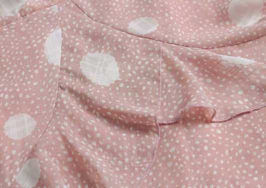 Blusa Escote V Manga Larga con Cintura Ajustable y Estampado Lunares - Image 3