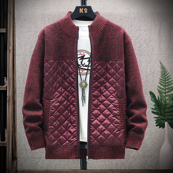 Chaqueta Suéter Acolchada con Costuras Reforzadas