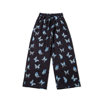 Pantalones Anchos con Estampado de Mariposas y Ositos