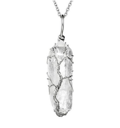 Collar Árbol de la Vida en Cristal Blanco - Image 6