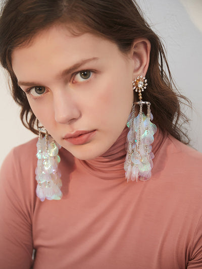 Aretes de Borla con Concha Imitada para Mujer - Image 3