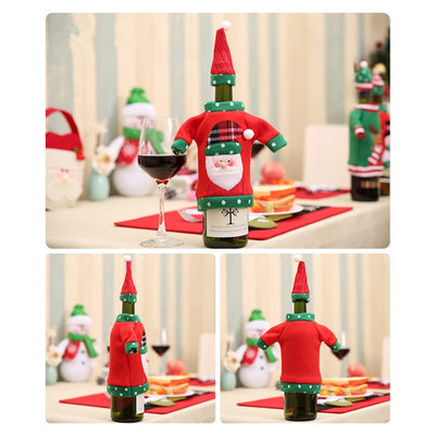 Set de Fundas Navideñas para Botellas de Vino con Bordado Cartoon - Image 5