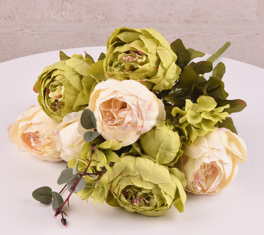 13 Flores Peonías Artificiales Estilo Europeo Premium - Image 5