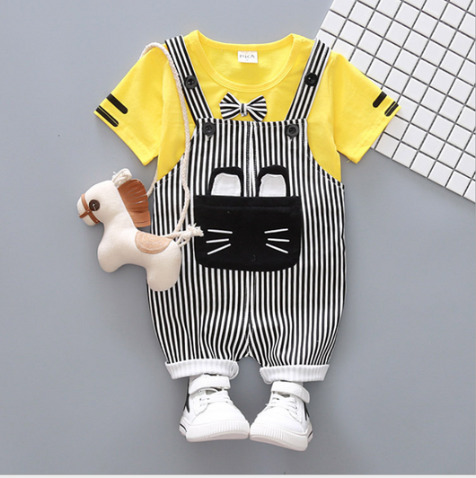 Conjunto Infantil Coreano de Dos Piezas con Tirantes y Diseño Cartoon - Image 7