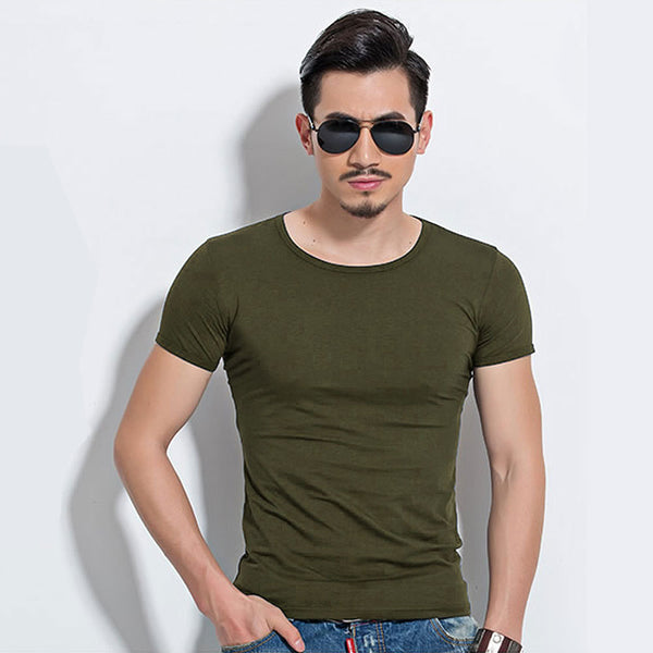 Playera Básica de Verano para Hombre - Colores Sólidos - Image 29