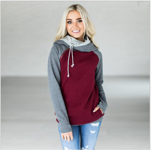 Sudadera Abrigo a Cuadros con Cierre Oblicuo y Doble Capucha - Colección Otoño Invierno - Image 4
