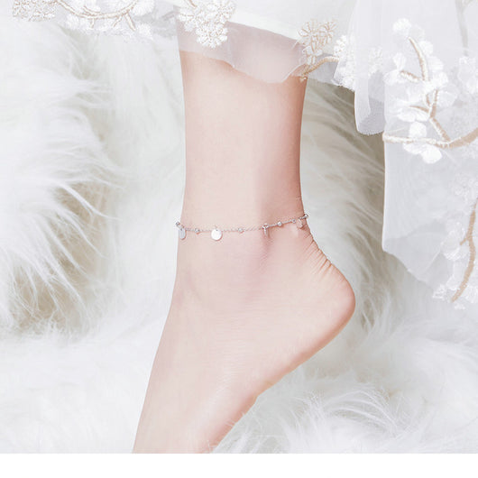 Pulsera de Tobillo Plata 925 Chapada en Oro Blanco - Image 8